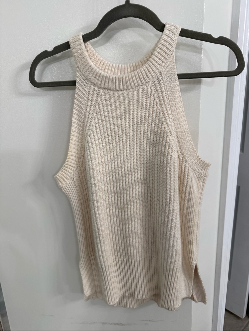 Marine Layer Cream Ribbed Knit Sweater